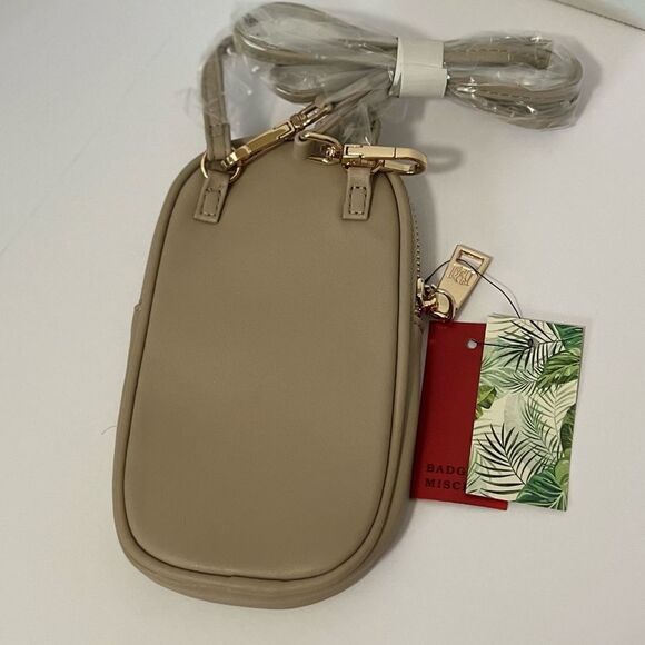 Badgley Mischka Quilted Crossbody Phone Bag - Beige, NWT - Picture 3 of 5